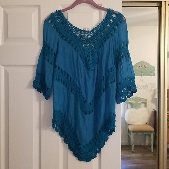 Blue Crochet Top/Coverup - Picture 4 of 4